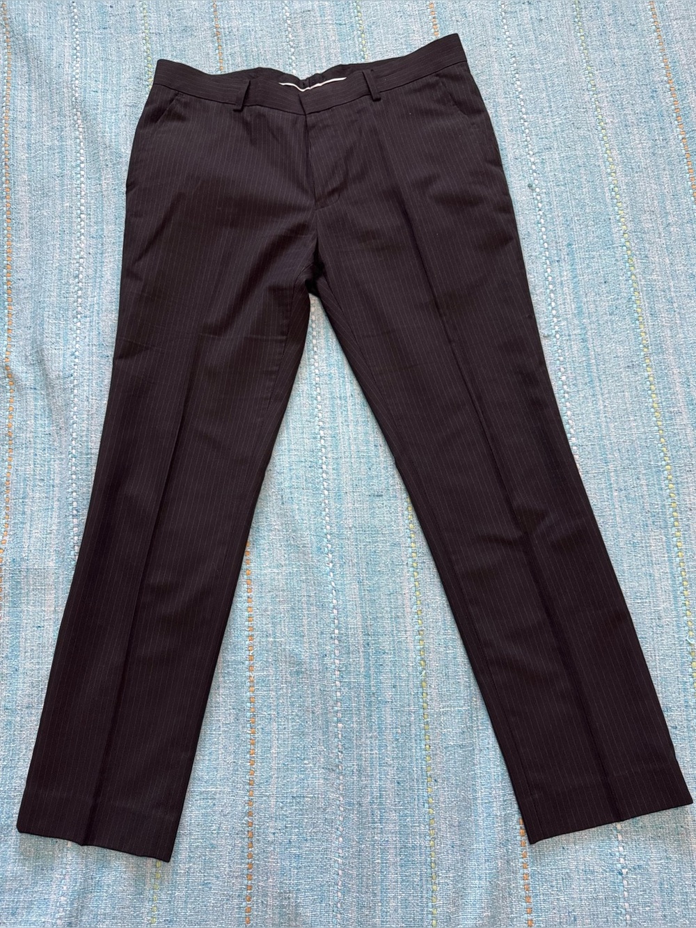 Topman Black Pinstripe Dress Pants